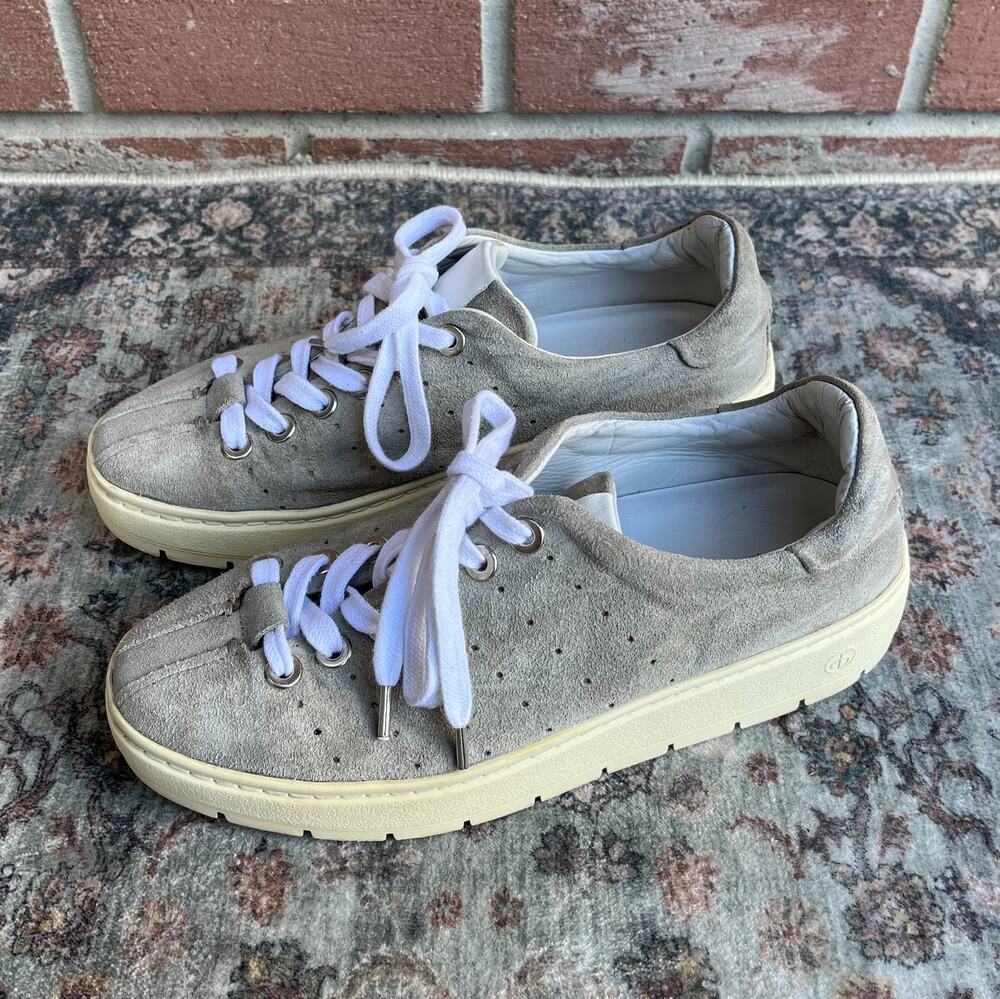Rag & Bone Linden Cemento Suede Platform Sneakers / EU 39 US Women 9 /Grey White